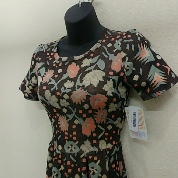 LulaRoe Floral Jacquard Amelia Dress - Picture 2 of 8